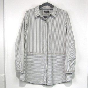 LAFAYETTE 148 GRAY STRIPED TUNIC MEDIUM